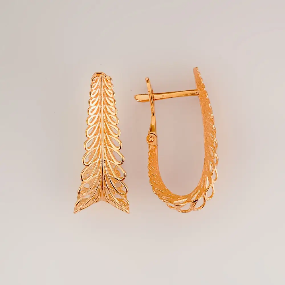 Серьги из красного золота 585 пробы 1