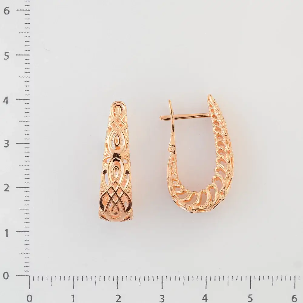 Серьги из красного золота 585 пробы 2