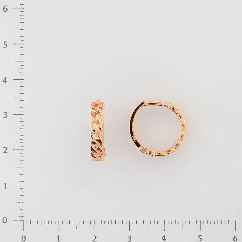 Серьги конго из красного золота 585 пробы 2