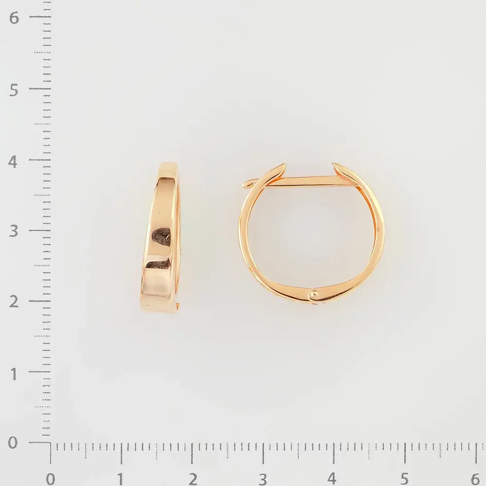 Серьги конго из красного золота 585 пробы