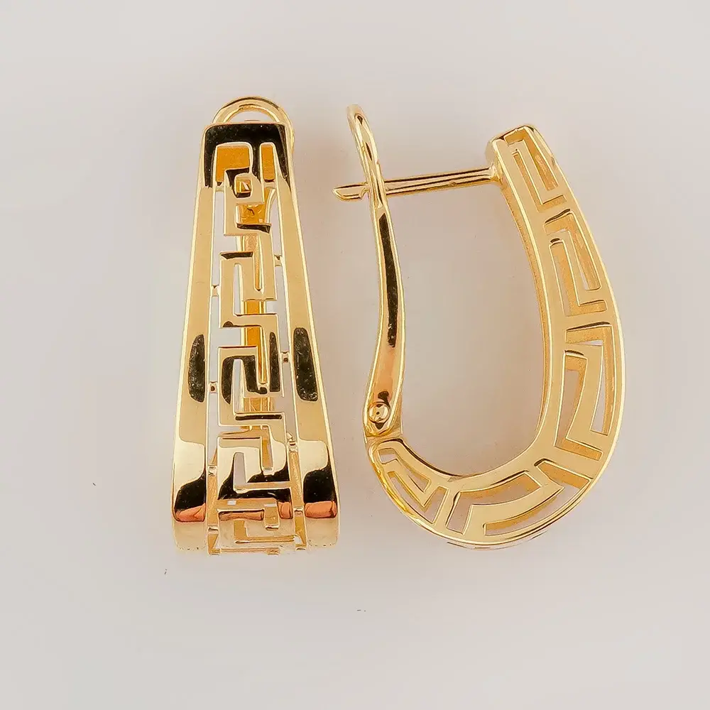 Серьги из желтого золота 585 пробы 1