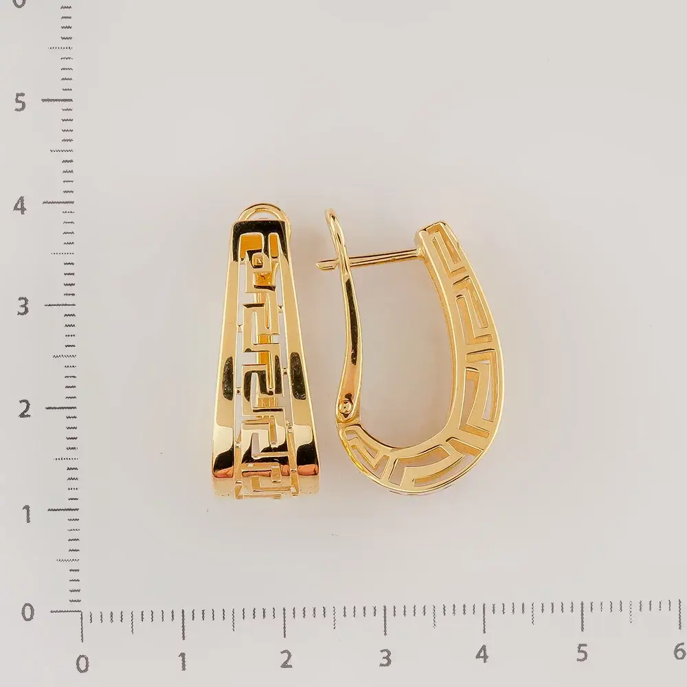 Серьги из желтого золота 585 пробы 2