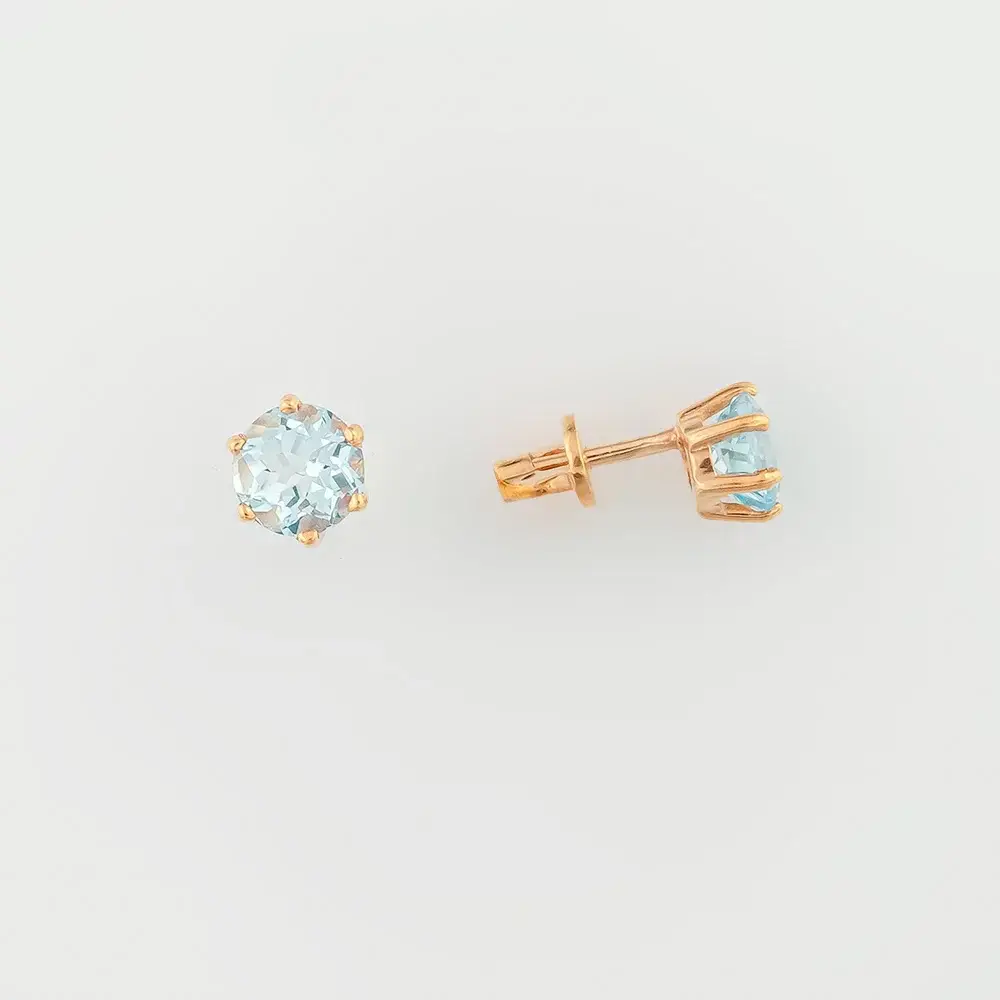 Серьги с топазом из красного золота 375 пробы
