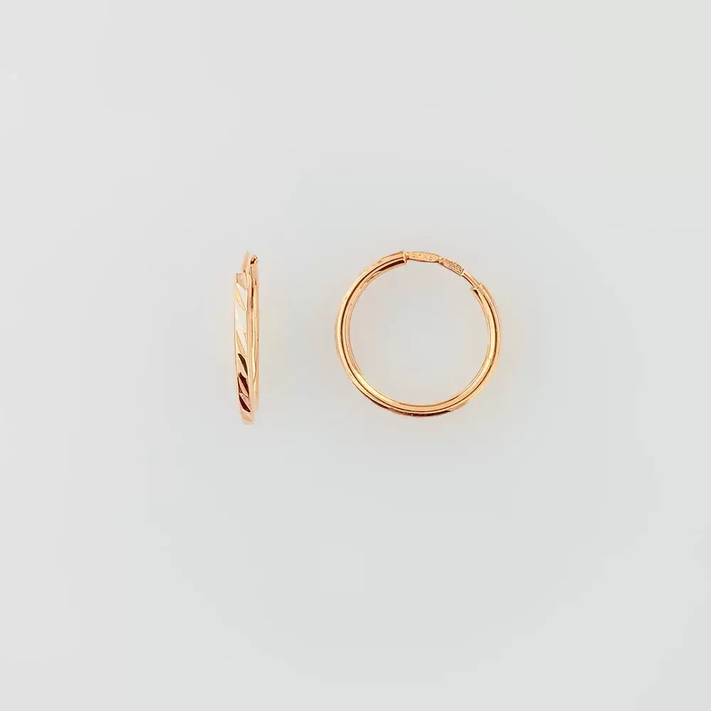 Серьги конго из красного золота 585 пробы
