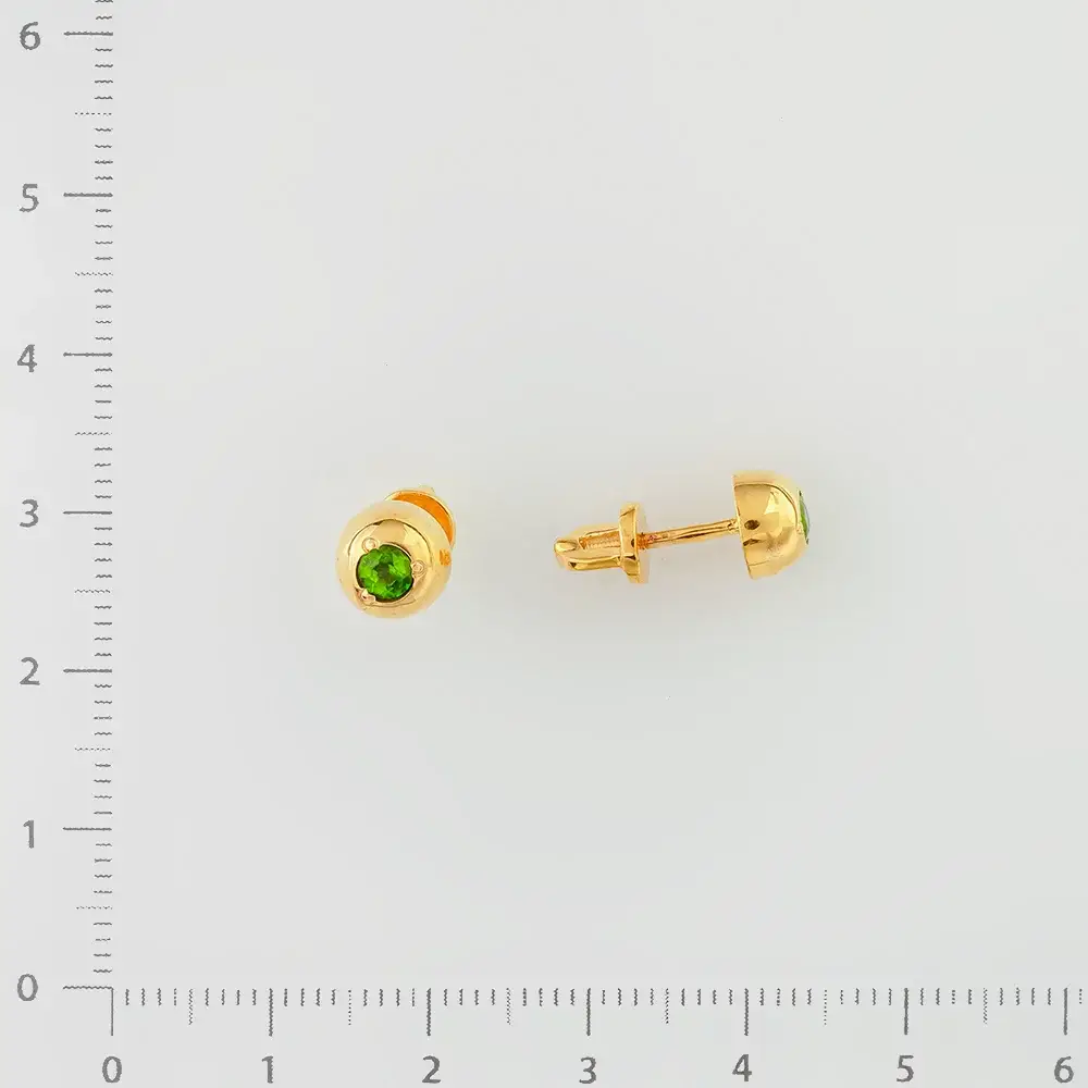 Серьги с фианитом из красного золота 585 пробы