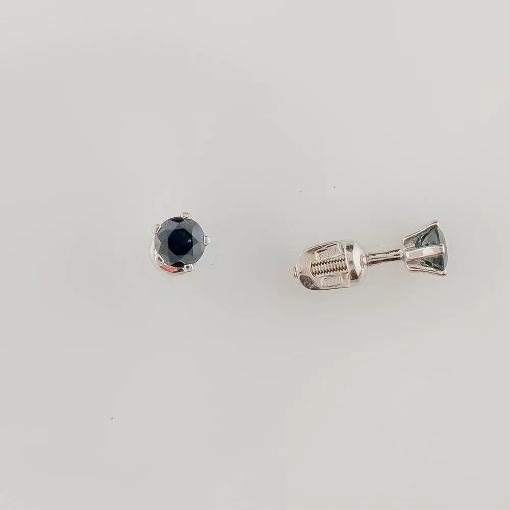 Серьги с сапфиром из красного золота 585 пробы