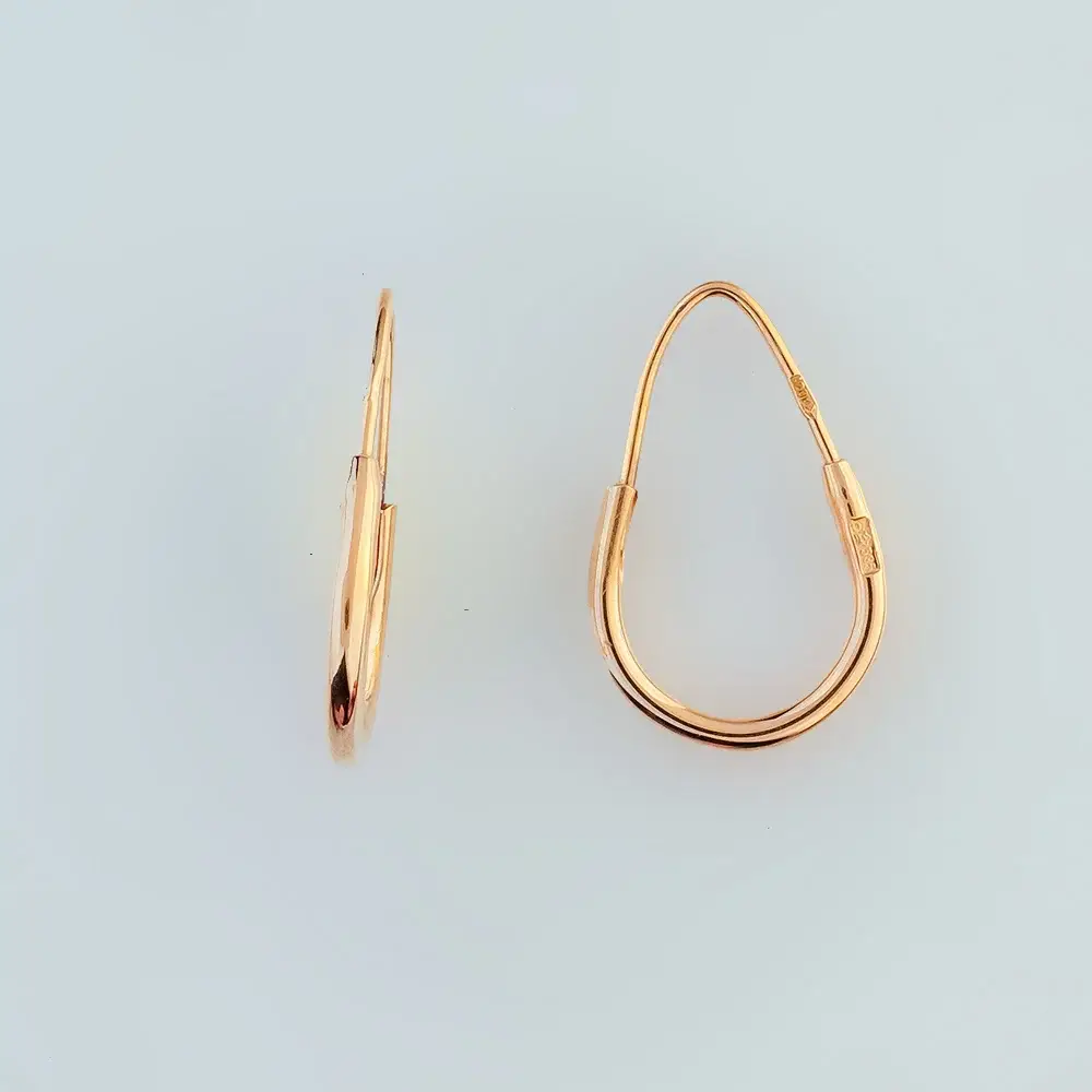 Серьги конго из красного золота 585 пробы