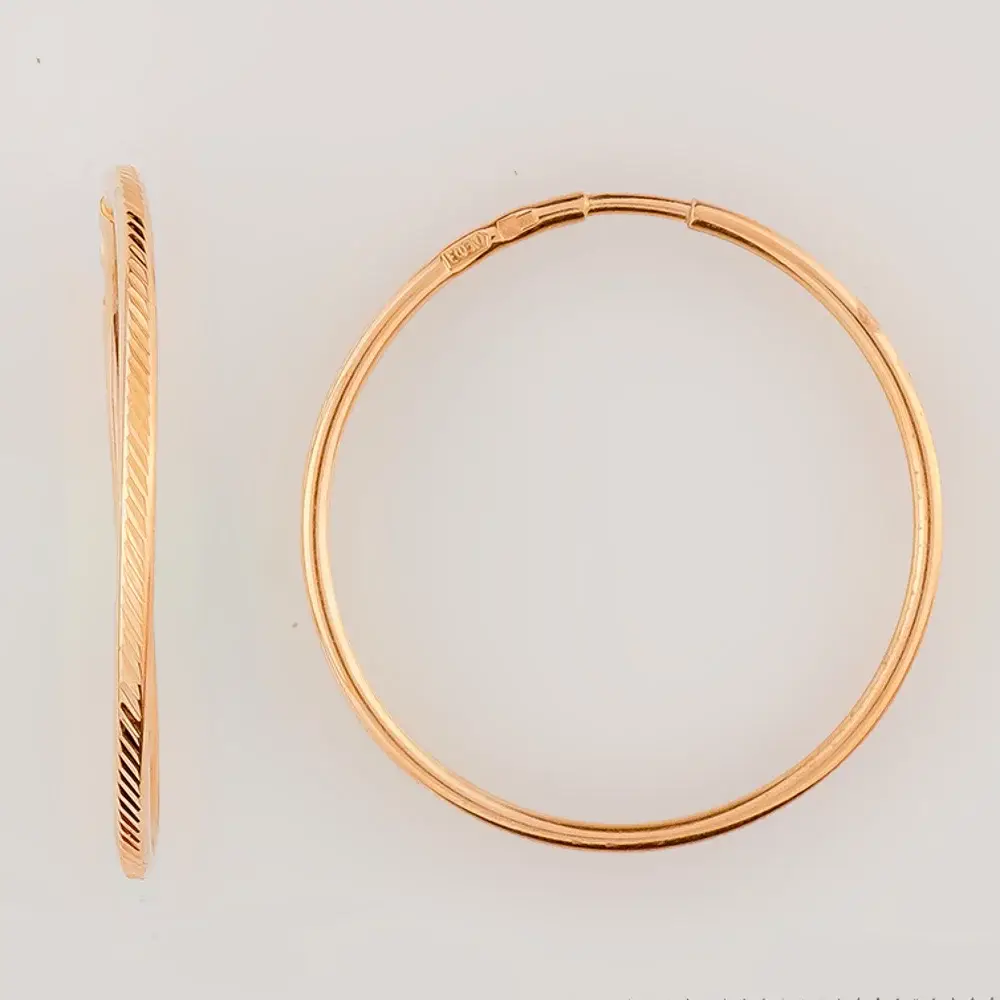 Серьги конго из красного золота 585 пробы