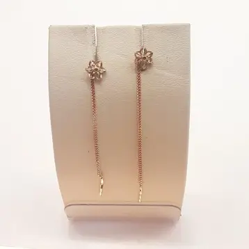 Серьги-продевки из красного золота 585 пробы