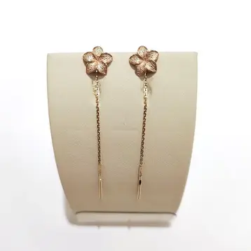 Серьги-продевки из красного золота 585 пробы