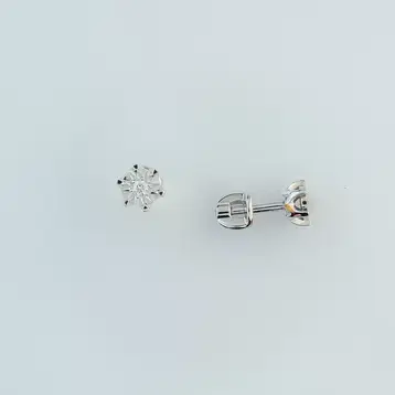 Серьги с бриллиантом из белого золота 585 пробы