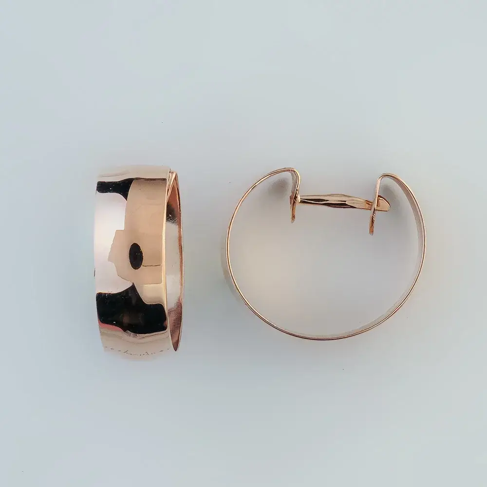 Серьги конго из красного золота 375 пробы