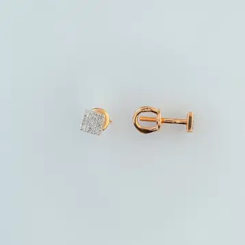 Серьги с бриллиантом из красного золота 585 пробы