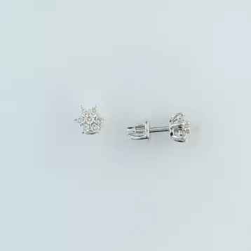 Серьги с бриллиантом из белого золота 585 пробы