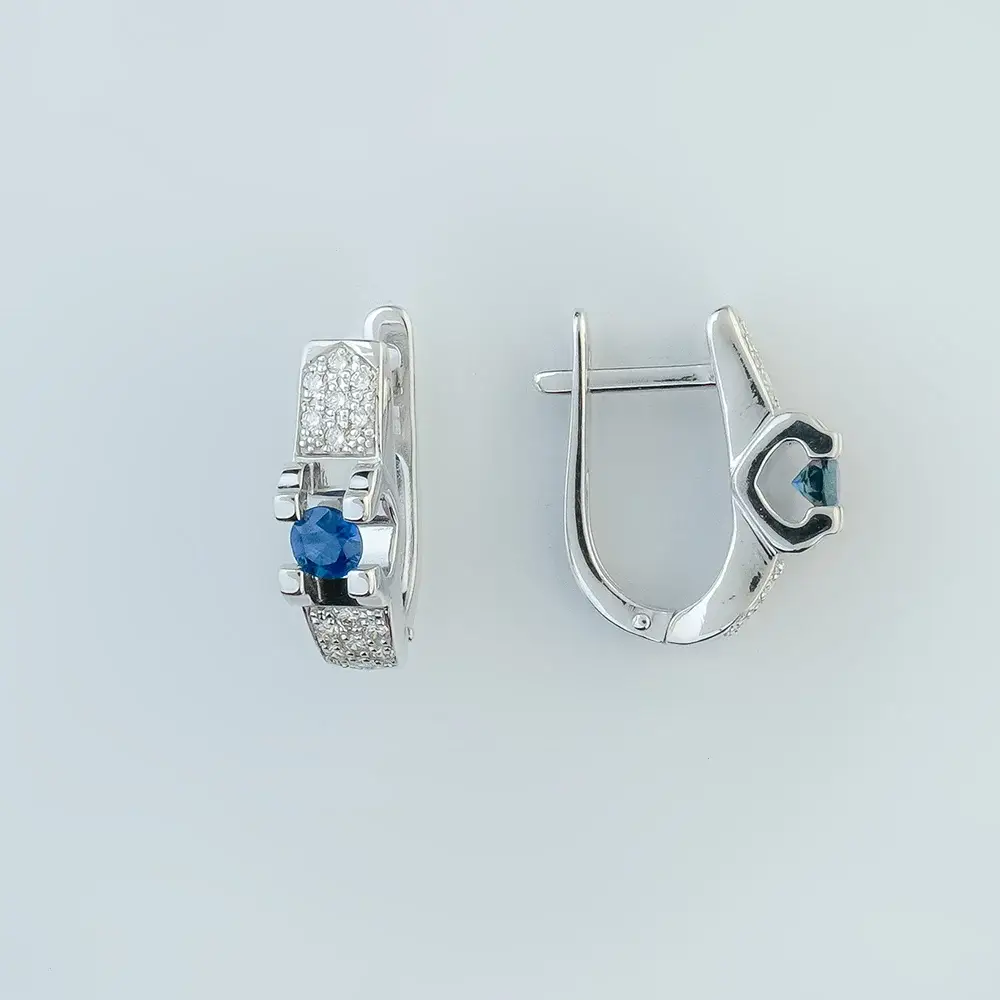 Серьги с сапфиром из красного золота 585 пробы