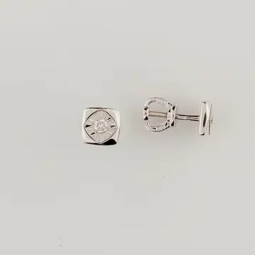 Серьги с бриллиантом из белого золота 585 пробы