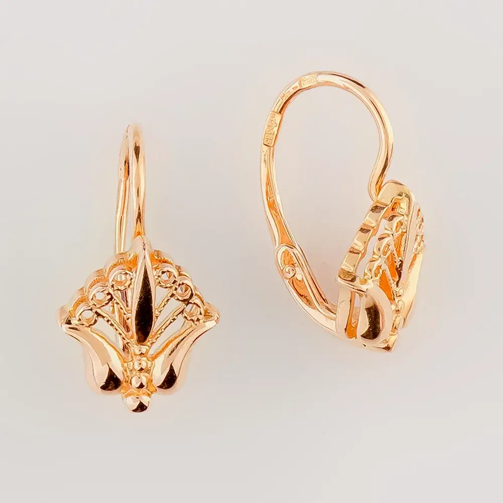 Серьги из красного золота 585 пробы
