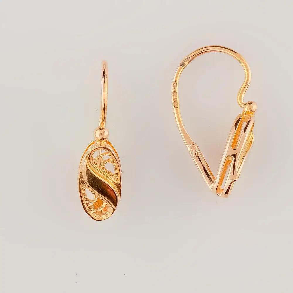 Серьги из красного золота 583 пробы