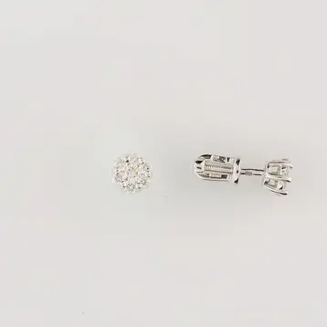 Серьги с бриллиантом из белого золота 585 пробы