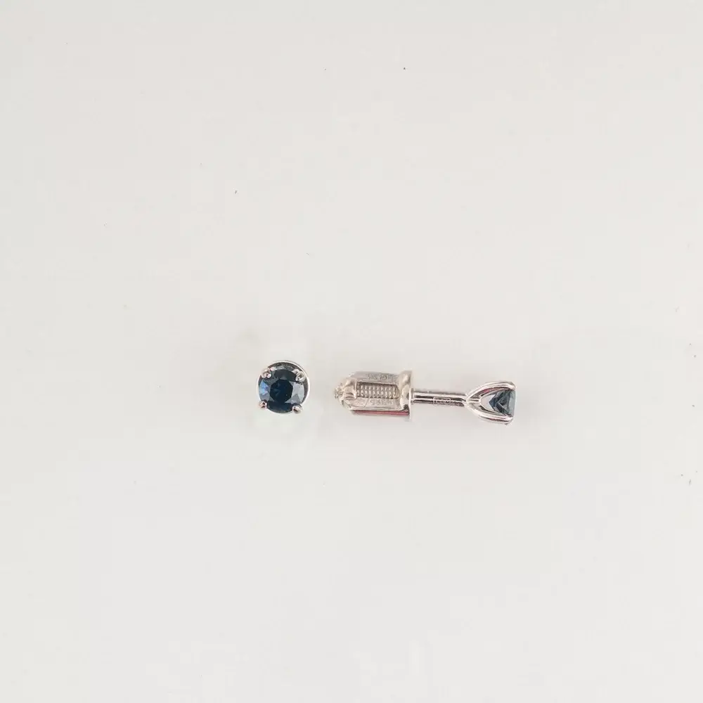 Серьги с сапфиром из белого золота 585 пробы