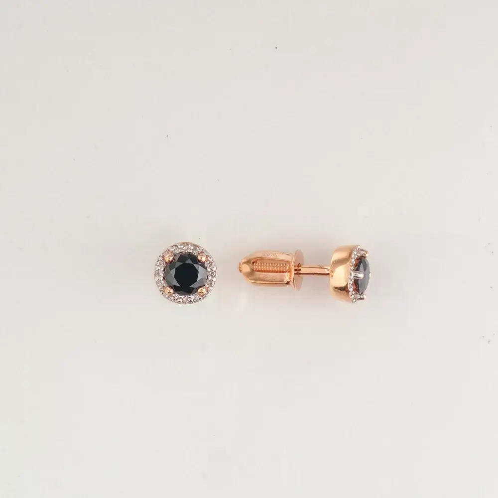 Серьги с сапфиром из красного золота 585 пробы