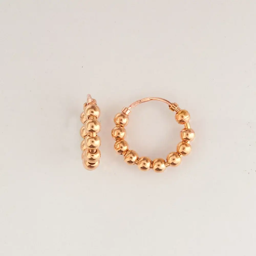 Серьги конго из красного золота 585 пробы
