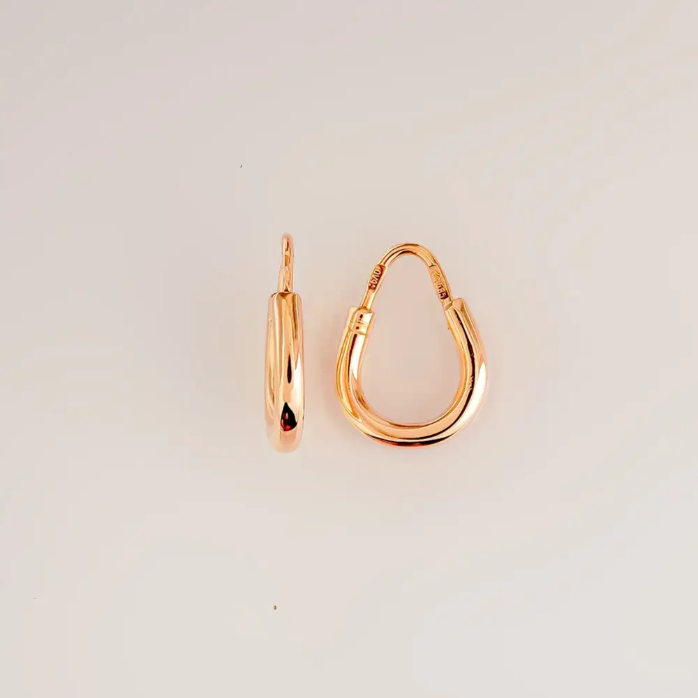Серьги конго из красного золота 585 пробы