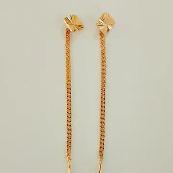 Серьги-продевки из красного золота 585 пробы
