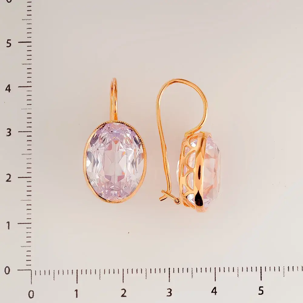 Серьги с фианитом из красного золота 583 пробы 2