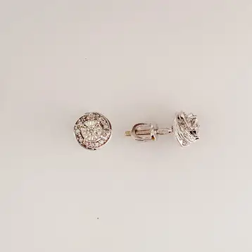 Серьги с бриллиантом из белого золота 585 пробы