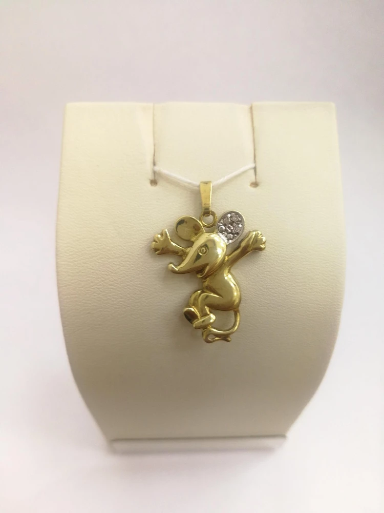 Подвес с бриллиантом из желтого золота 585 пробы 1