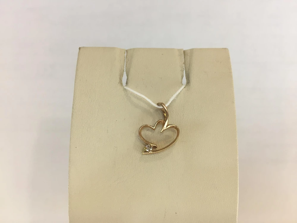 Подвес с бриллиантом из красного золота 375 пробы