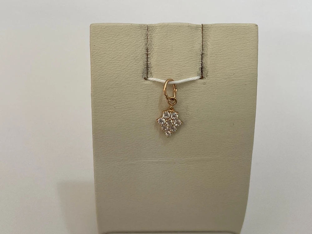 Подвес с фианитом из красного золота 585 пробы