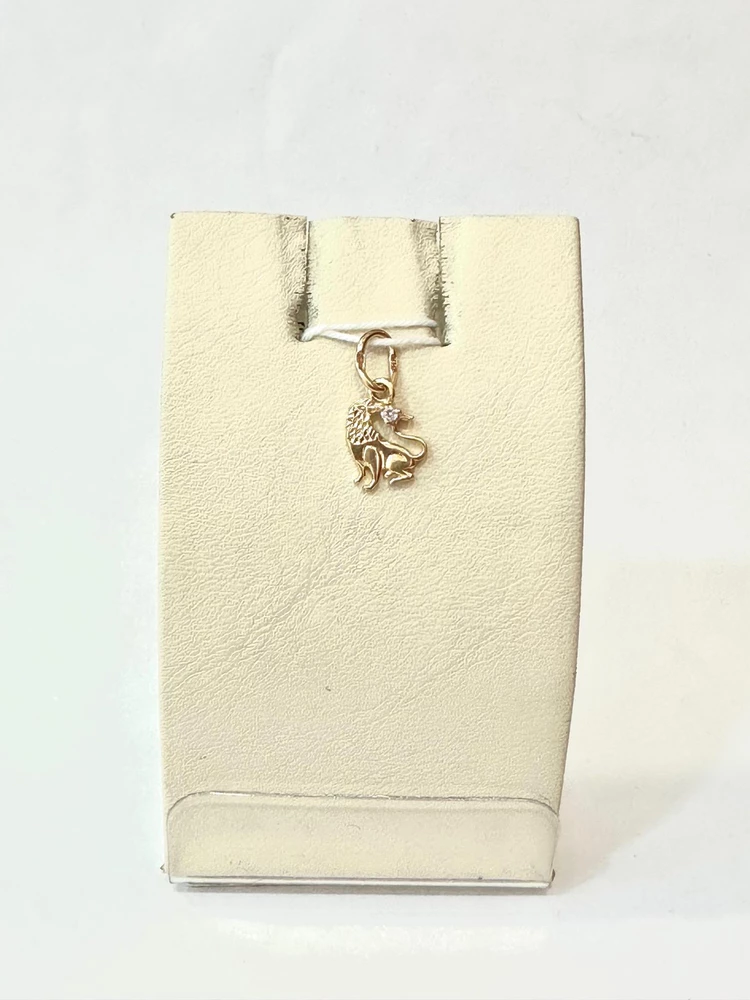 Подвес с фианитом из красного золота 585 пробы