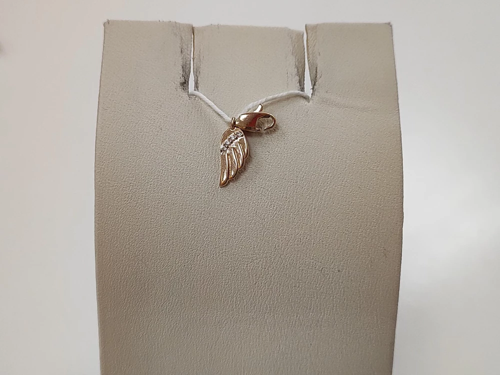 Подвес с фианитом из красного золота 585 пробы