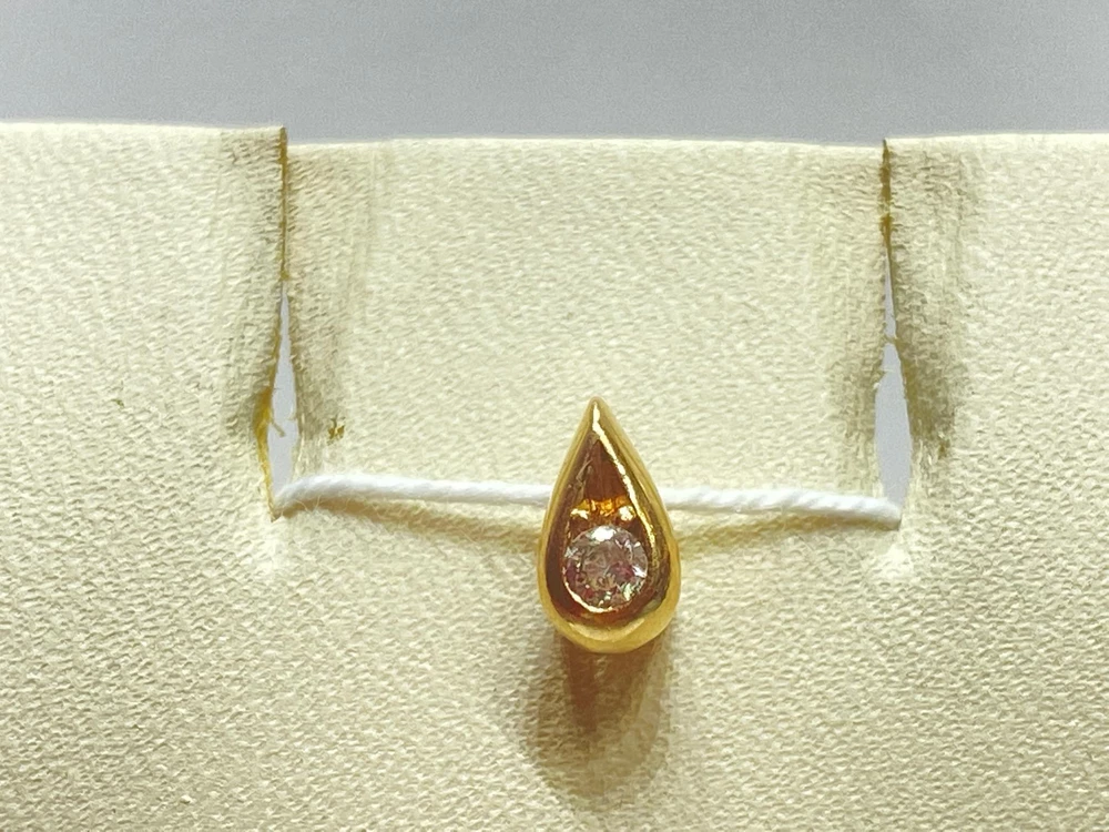 Подвес с фианитом из красного золота 585 пробы