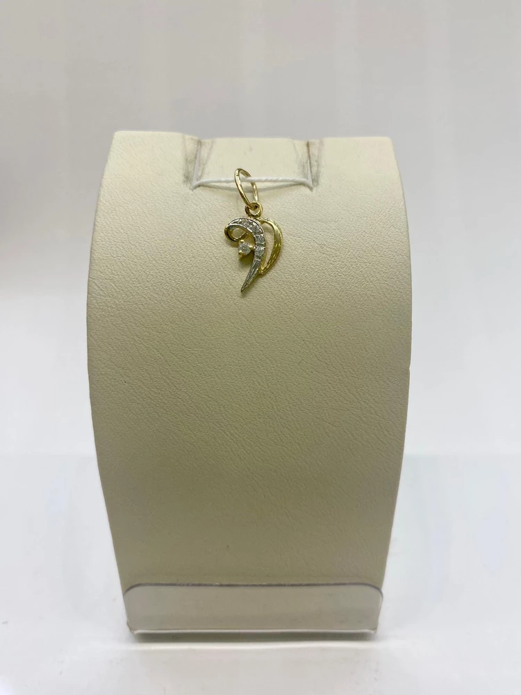 Подвес с фианитом из красного золота 585 пробы