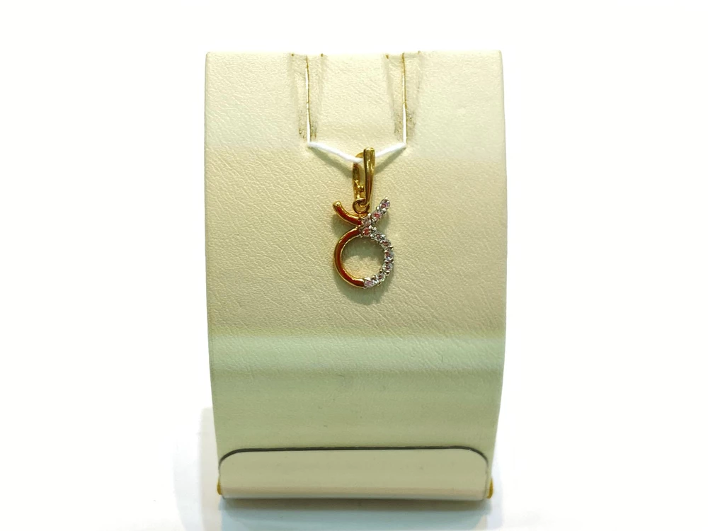 Подвес с фианитом из красного золота 585 пробы