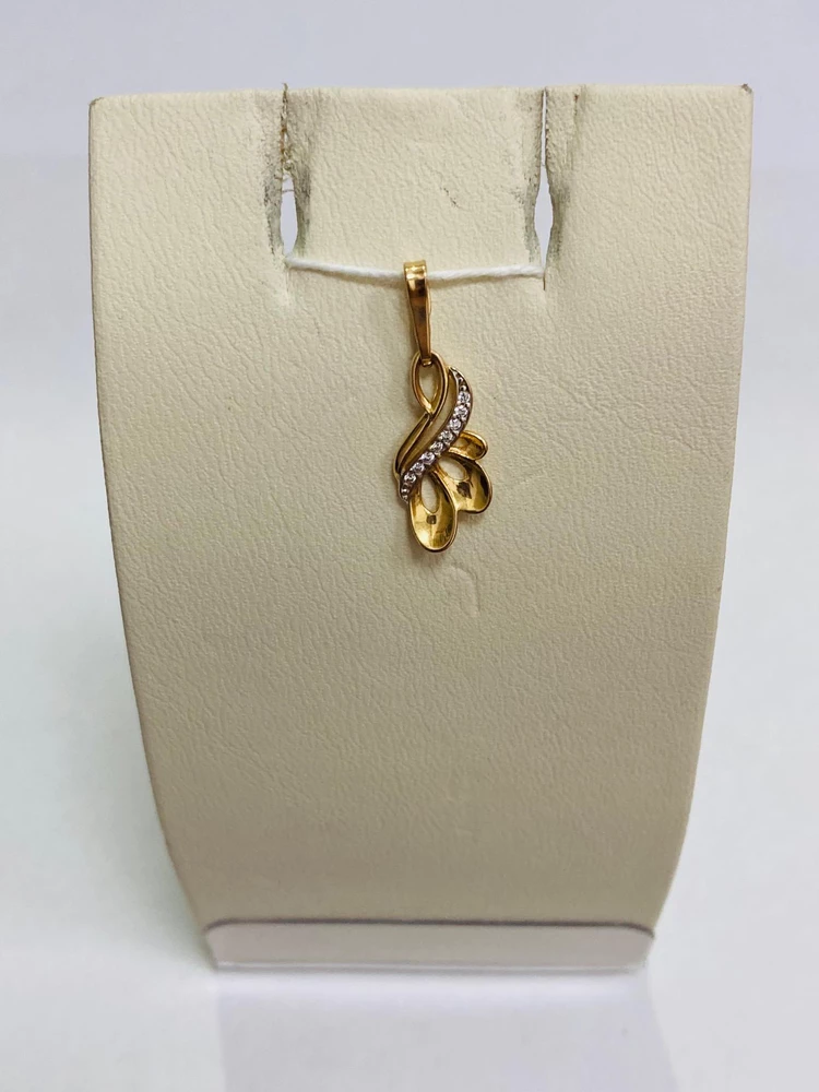 Подвес с фианитом из красного золота 585 пробы