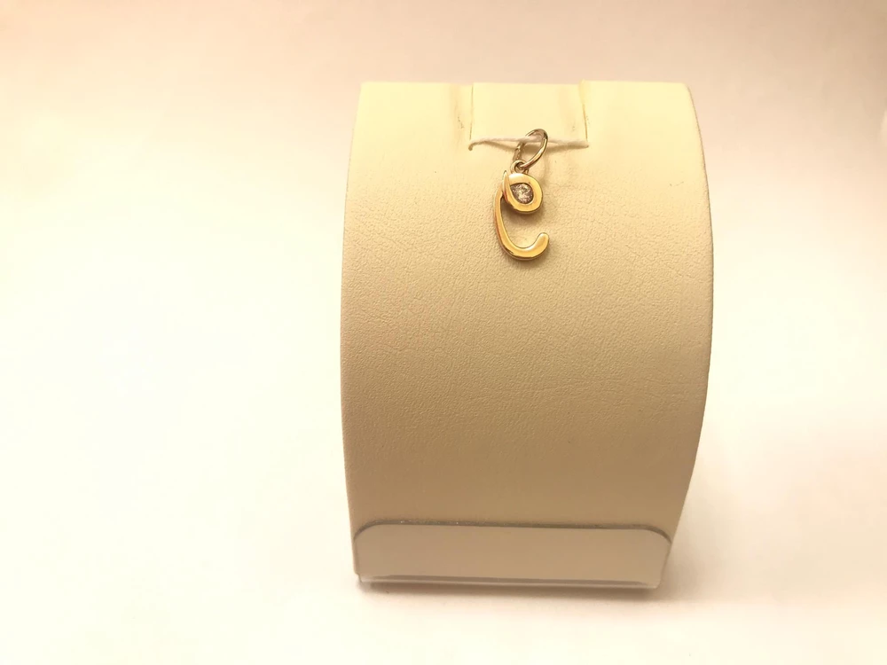 Подвес с фианитом из красного золота 585 пробы