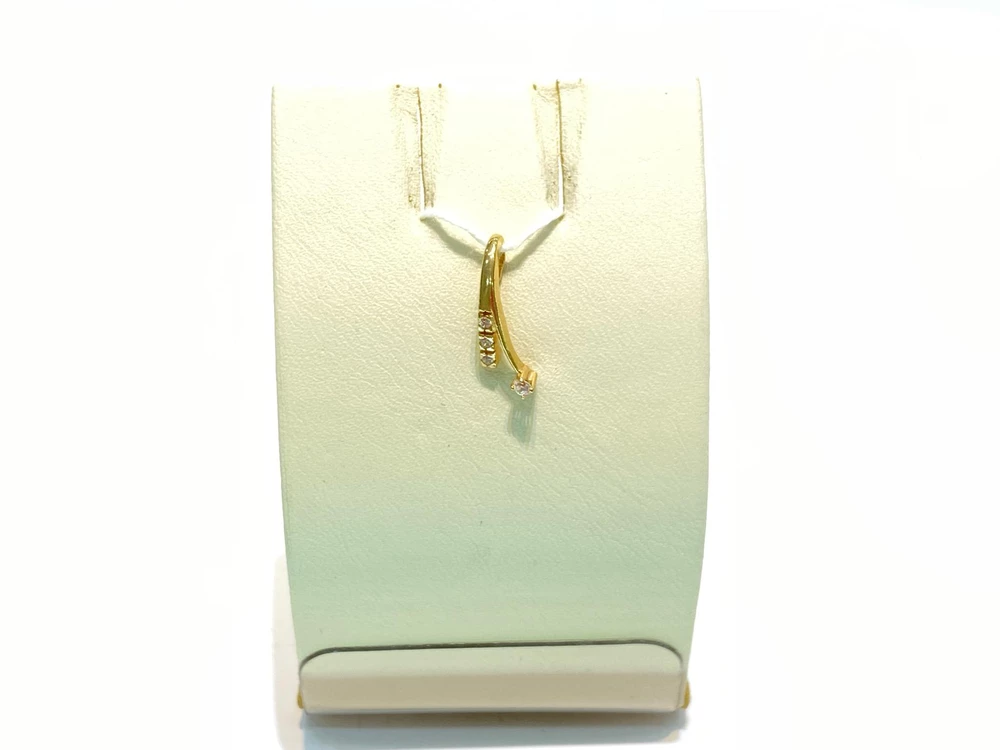 Подвес с фианитом из красного золота 585 пробы