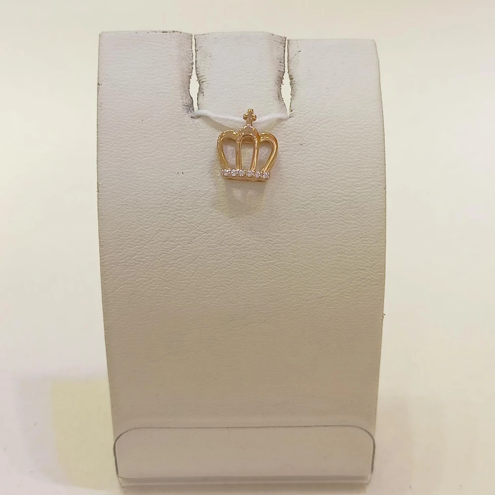 Подвес с фианитом из красного золота 585 пробы