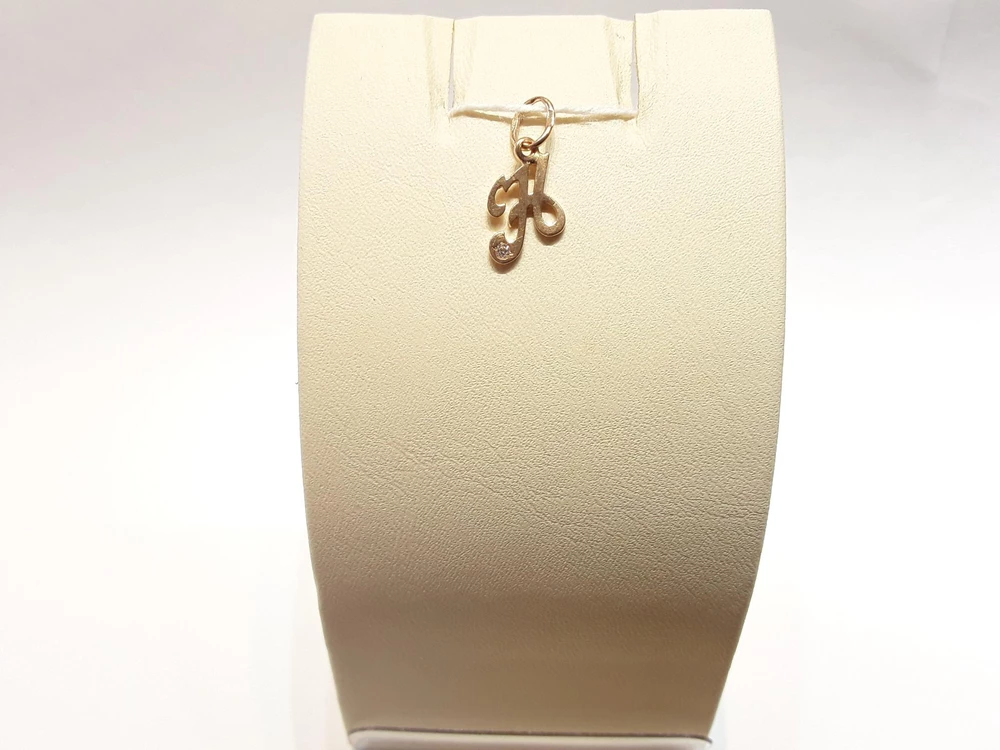 Подвес с фианитом из красного золота 585 пробы