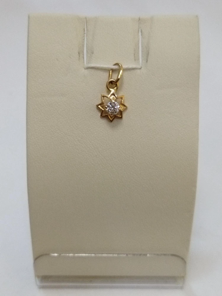 Подвес с фианитом из красного золота 585 пробы