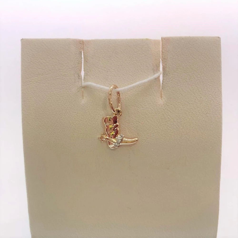 Подвес с фианитом из красного золота 585 пробы