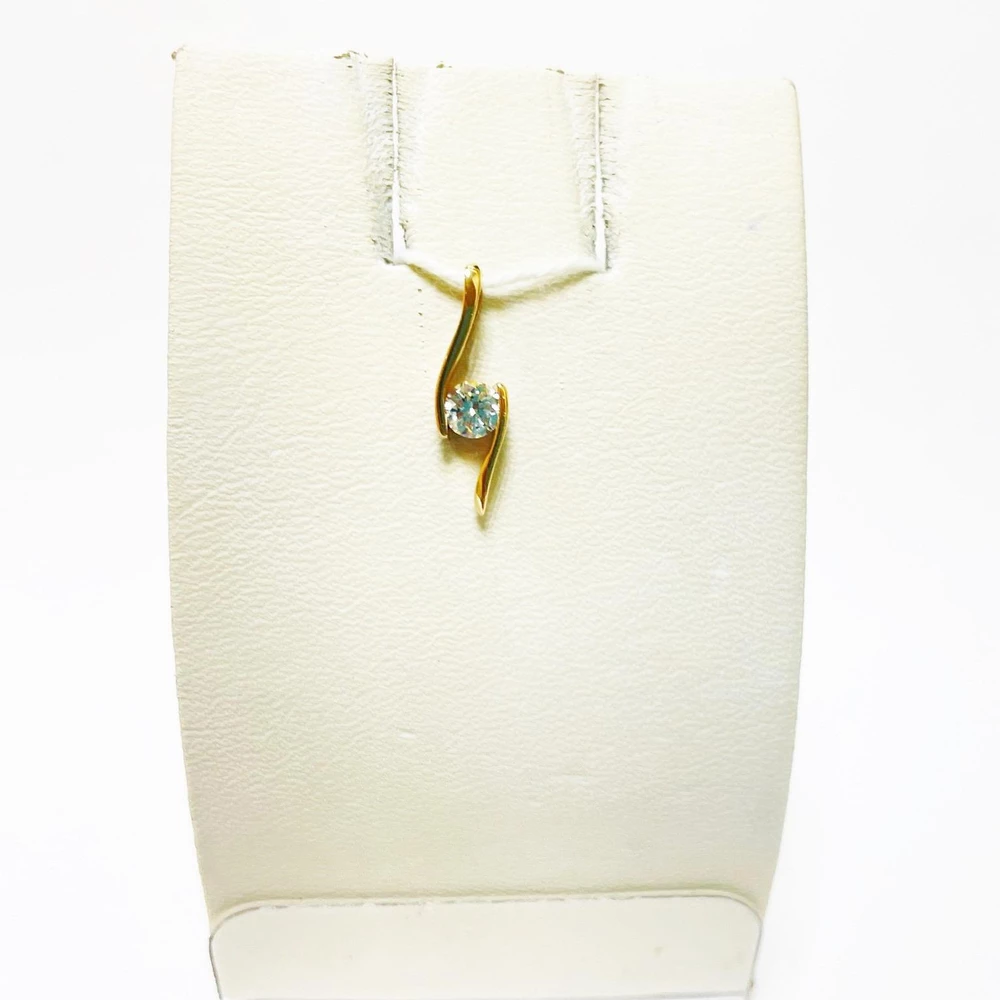 Подвес с фианитом из красного золота 585 пробы