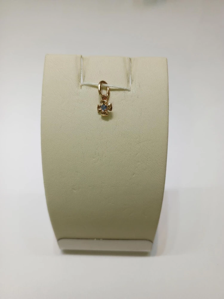 Подвес с фианитом из красного золота 585 пробы