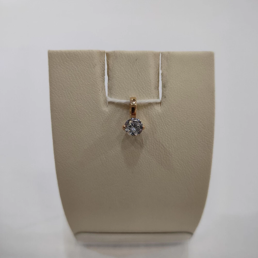 Подвес с фианитом из красного золота 585 пробы