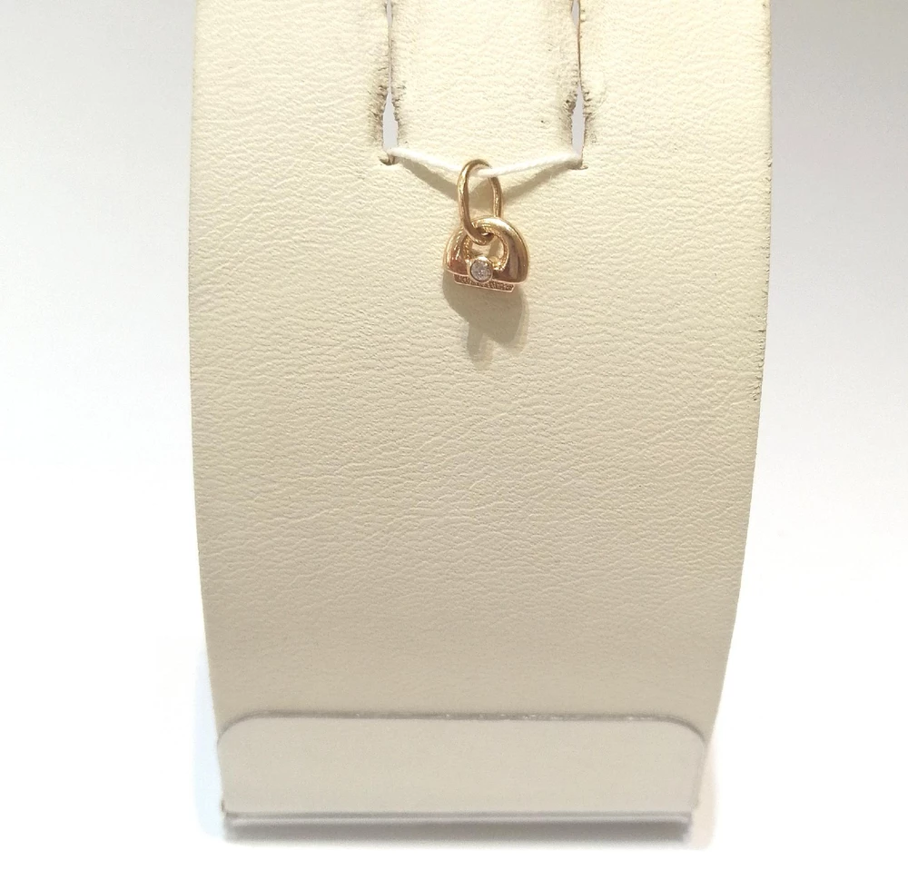 Подвес с фианитом из красного золота 585 пробы