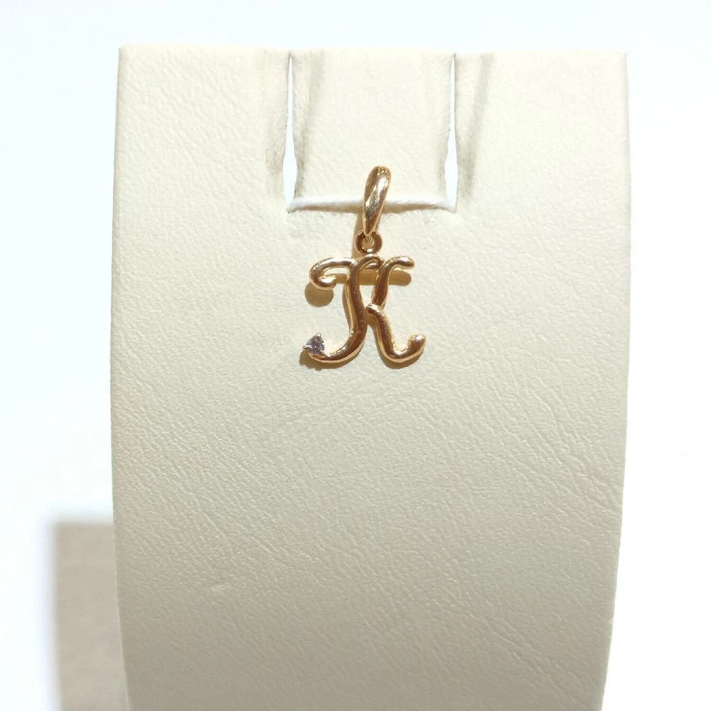 Подвес с фианитом из красного золота 585 пробы